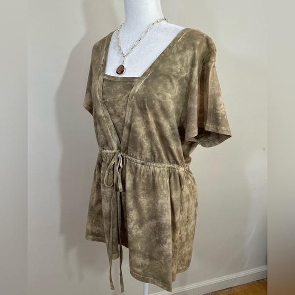 Style & Co Sports sz 1X top shades of tans looks like 2 piece set Tunic length - Picture 8 of 14